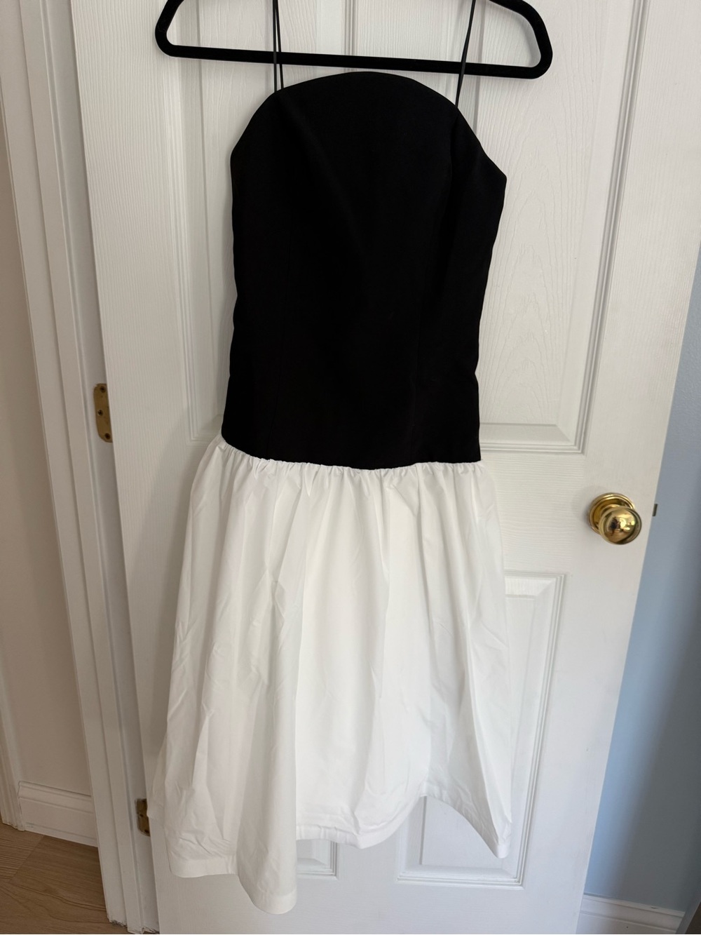 Amanda Uprichard Valencia Strapless Black & White Midi Dress - Picture 4 of 6